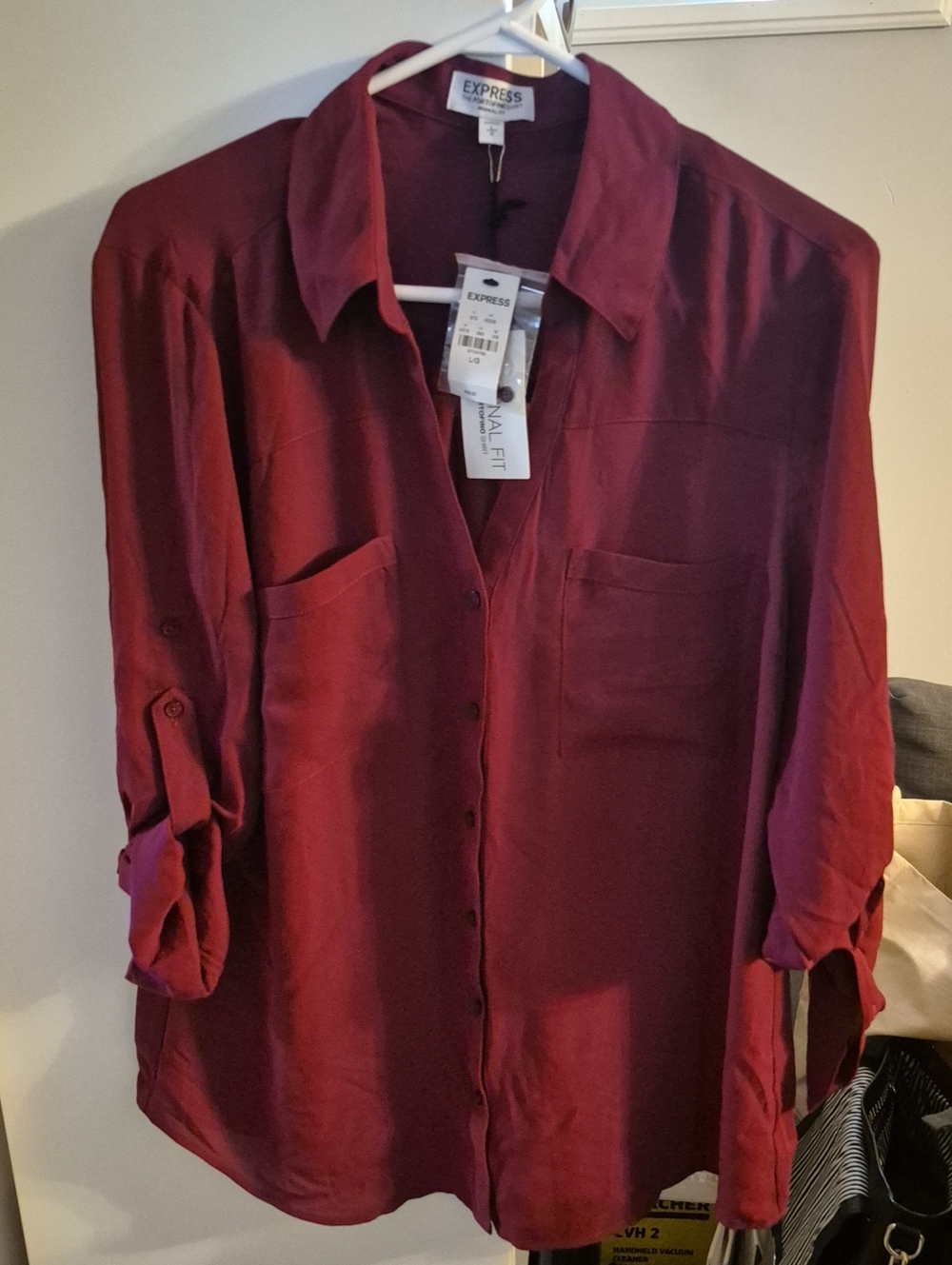 Express Women’s Burgundy Portofino Shirt